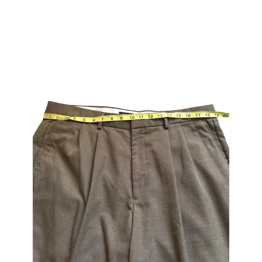 Dockers Men's Dress Pants 38x32 Brown Pleated Relaxed Fit‎ Wool Blend